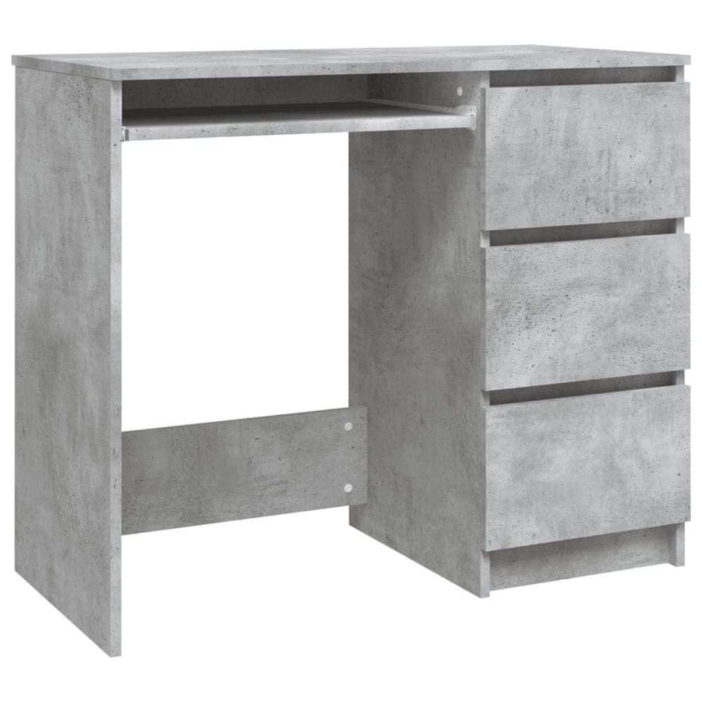 Vidaxl Písací stôl, betónovo sivý 90x45x76 cm, drevotrieska